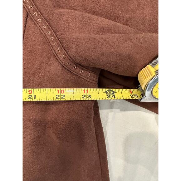 Gallery XL Ladies Faux Leather & Suede Button Down & Hooded Mid Length Coat - Picture 16 of 16